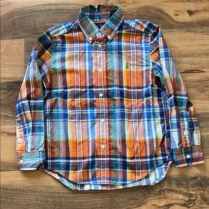 Plaid Button Down Shirt Boys 5 Ralph Lauren Polo Long Sleeve Easter Spring